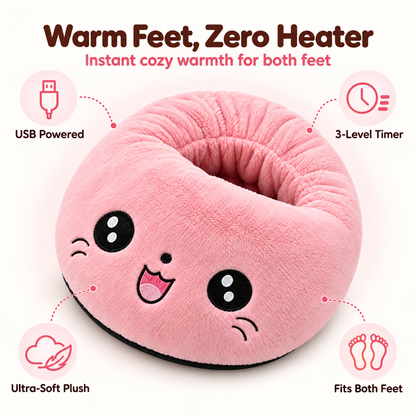 Mochitoes heated foot warmer: USB powered, 3-level timer, ultra-soft plush, fits both feet